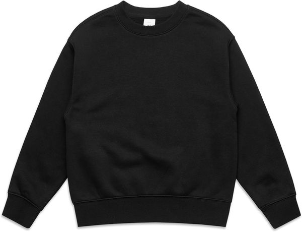 Am image of a Custom AS Colour Youth Relax Crew in Black!