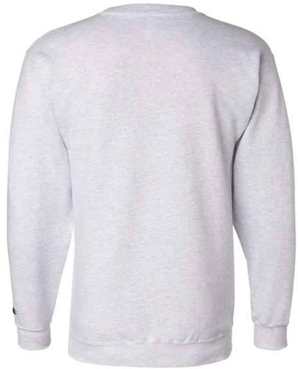 Am image of a Custom Champion Powerblend® Crewneck Sweatshirt in Silver Grey!