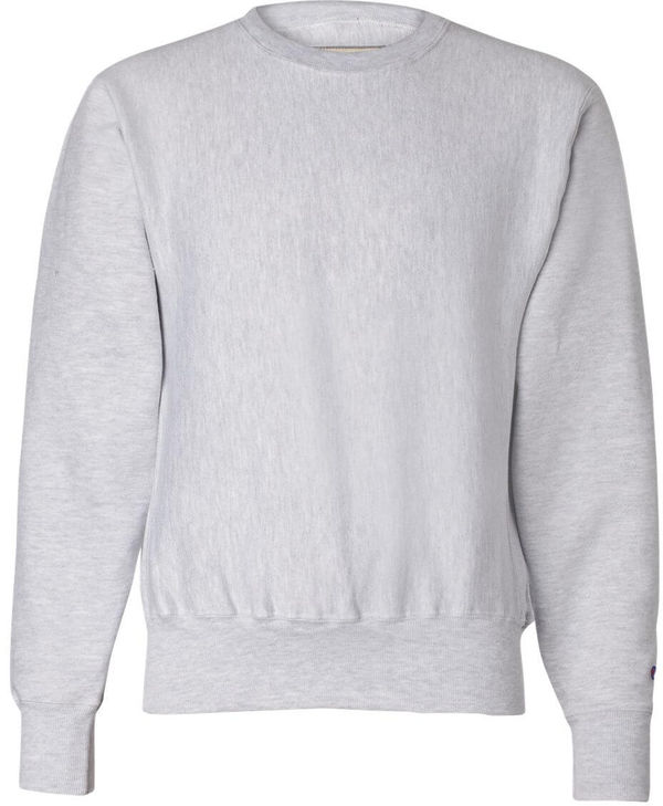 An image of a Custom Champion Adult Reverse Weave Fleece Crew in Silver Gray!