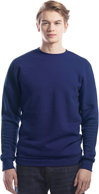 Am image of a Custom Jerico Three End Bamboo Fleece Crewneck Sweatshirt in Navy!