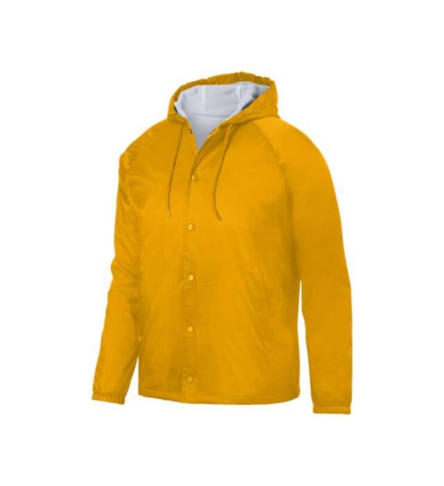Augusta Sportswear Hooded Coach Jacket in Gold