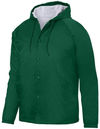 Am image of a Custom Augusta Sportswear Hooded Coach Jacket in Dark Green!