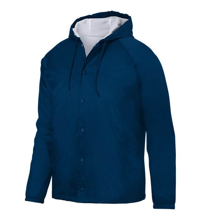 Augusta Sportswear Hooded Coach Jacket in Navy