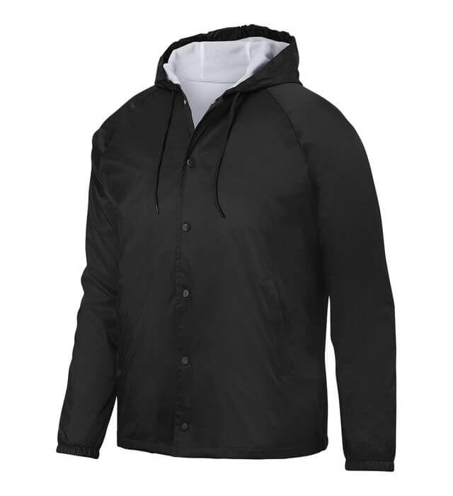 Augusta Sportswear Hooded Coach Jacket in Black