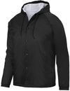 Am image of a Custom Augusta Sportswear Hooded Coach Jacket in Black!