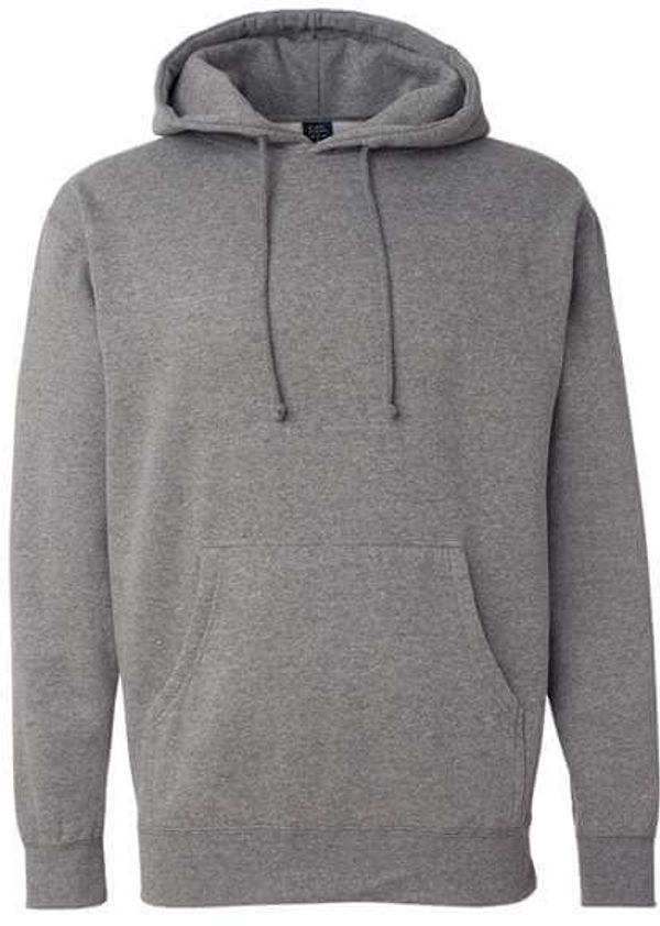 Am image of a Custom Independent Trading Co. Heavyweight Hooded Sweatshirt in Gunmetal Heather!