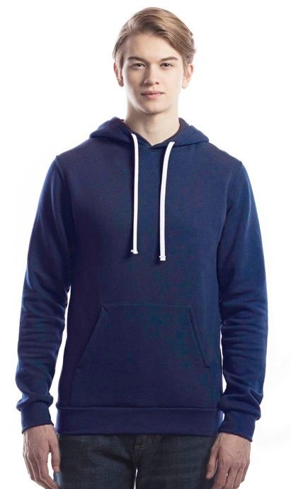 Jerico Three End Bamboo Fleece Hooded Sweatshirt in Navy