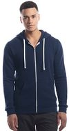 Am image of a Custom Jerico Three End Bamboo Full Zip Hooded Sweatshirt in Navy!