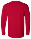 Am image of a Custom Gildan Softstyle Long Sleeve T Shirt in Cherry Red!