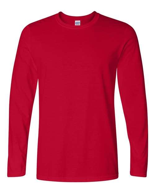 Gildan Softstyle Long Sleeve T Shirt in Cherry Red