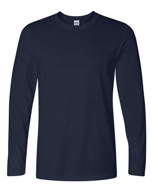 Gildan Softstyle Long Sleeve T Shirt in Navy