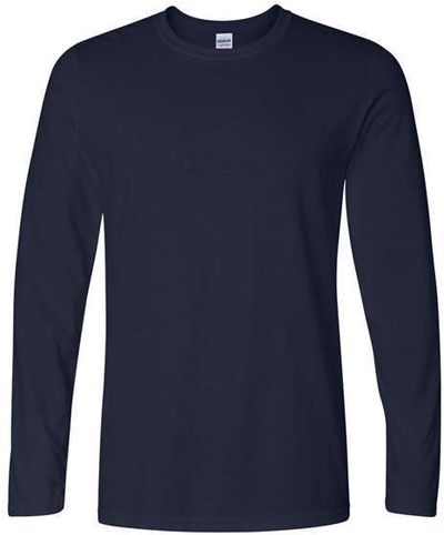 Am image of a Custom Gildan Softstyle Long Sleeve T Shirt in Navy!
