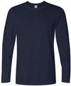 Am image of a Custom Gildan Softstyle Long Sleeve T Shirt in Navy!