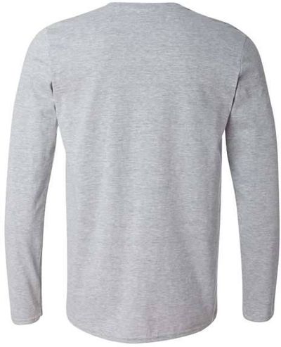 Am image of a Custom Gildan Softstyle Long Sleeve T Shirt in Sport Grey!