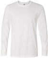 Am image of a Custom Gildan Softstyle Long Sleeve T Shirt in White!