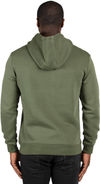 Am image of a Custom Threadfast Unisex Ultimate Fleece Pullover Hooded Sweatshirt in Army!