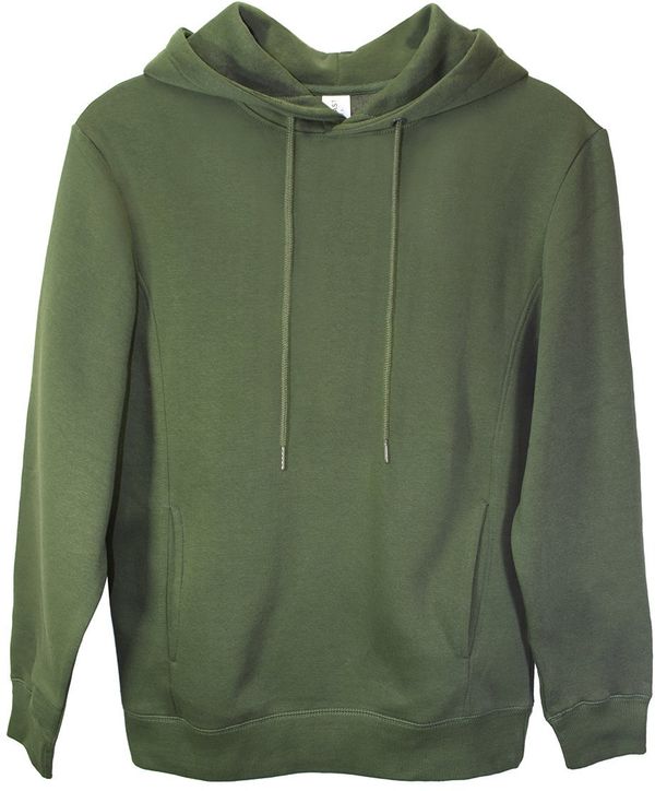 Am image of a Custom Threadfast Unisex Ultimate Fleece Pullover Hooded Sweatshirt in Army!