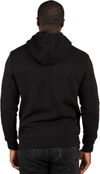 Am image of a Custom Threadfast Unisex Ultimate Fleece Pullover Hooded Sweatshirt in Black!