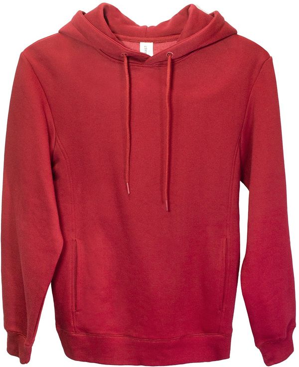 Am image of a Custom Threadfast Unisex Ultimate Fleece Pullover Hooded Sweatshirt in Red!