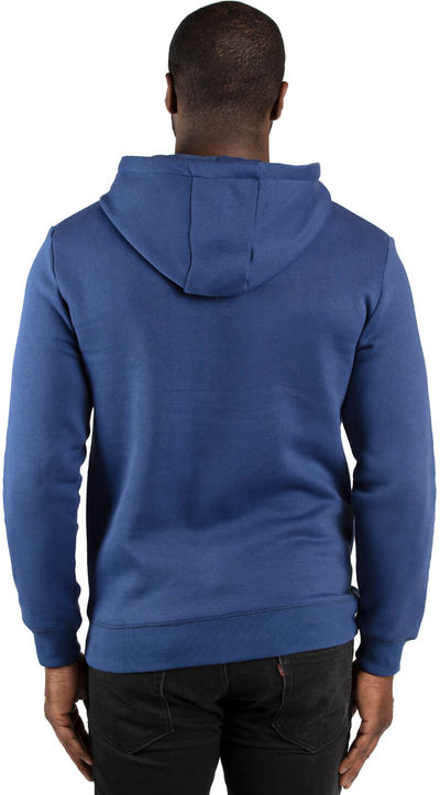 Am image of a Custom Threadfast Unisex Ultimate Fleece Pullover Hooded Sweatshirt in Navy!