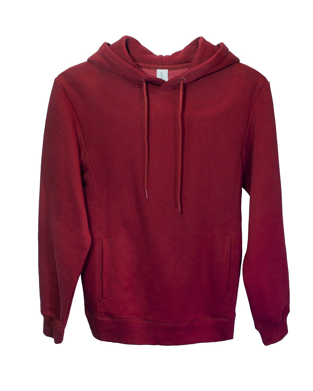 Threadfast Unisex Ultimate Fleece Pullover Hooded Sweatshirt in Burgundy