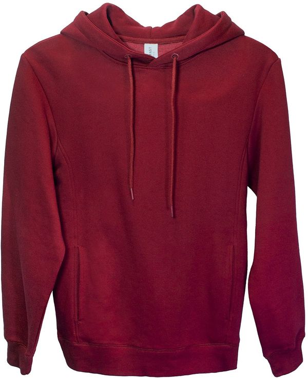 Am image of a Custom Threadfast Unisex Ultimate Fleece Pullover Hooded Sweatshirt in Burgundy!