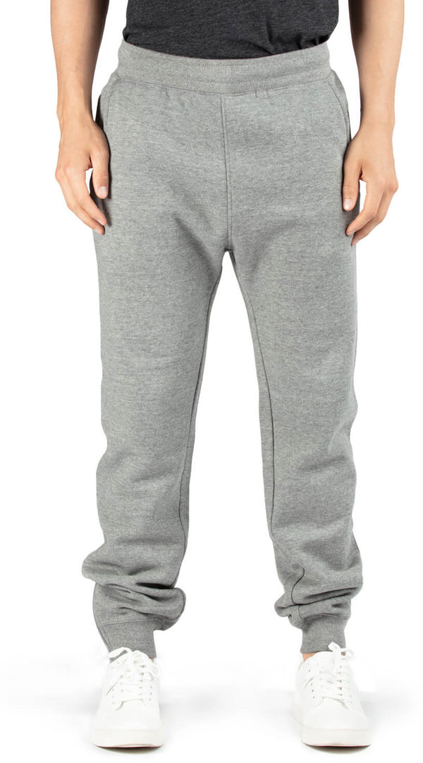 Am image of a Custom Threadfast Unisex Ultimate Fleece Pants in Heather Grey!