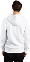 Am image of a Custom Threadfast Unisex Ultimate Fleece Full Zip Hooded Sweatshirt in White!