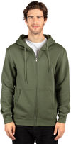 Am image of a Custom Threadfast Unisex Ultimate Fleece Full Zip Hooded Sweatshirt in Army!