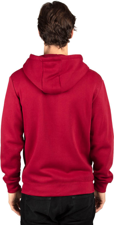 Am image of a Custom Threadfast Unisex Ultimate Fleece Full Zip Hooded Sweatshirt in Burgundy!