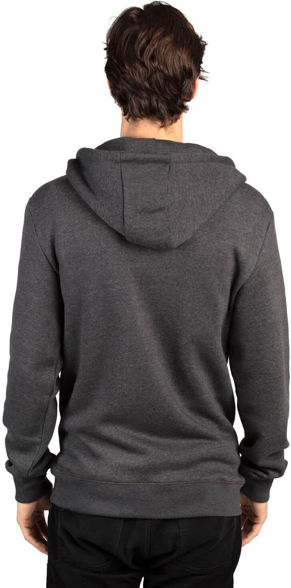 Am image of a Custom Threadfast Unisex Ultimate Fleece Full Zip Hooded Sweatshirt in Charcoal Heather!