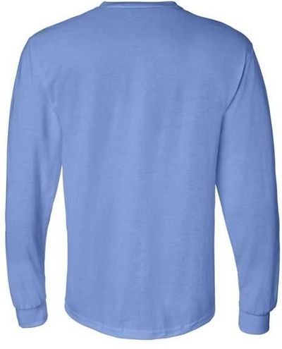 Am image of a Custom Gildan DryBlend Fifty Fifty Long Sleeve T Shirt in Carolina Blue!