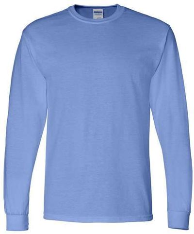 Am image of a Custom Gildan DryBlend Fifty Fifty Long Sleeve T Shirt in Carolina Blue!