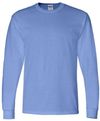 Am image of a Custom Gildan DryBlend Fifty Fifty Long Sleeve T Shirt in Carolina Blue!