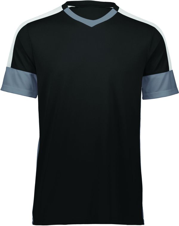 Am image of a Custom High Five Wembley Soccer Jersey in Black/Graphite/White!