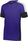 Am image of a Custom High Five Wembley Soccer Jersey in Purple/Black/White!