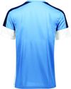 Am image of a Custom High Five Youth Wembley Soccer Jersey in Columbia Blue/White/Navy!