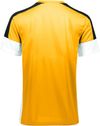 Am image of a Custom High Five Wembley Soccer Jersey in Athletic Gold/White/Black!