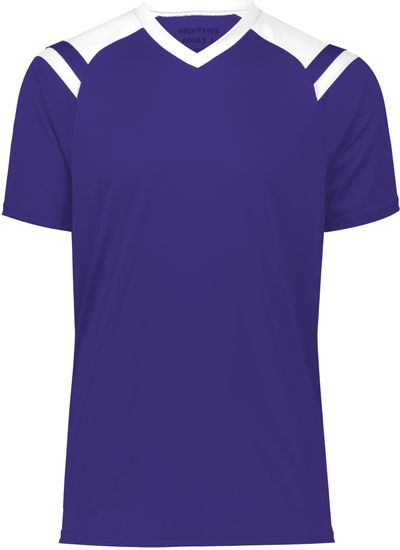 Am image of a Custom High Five Youth Sheffield Jersey in Purple/White!