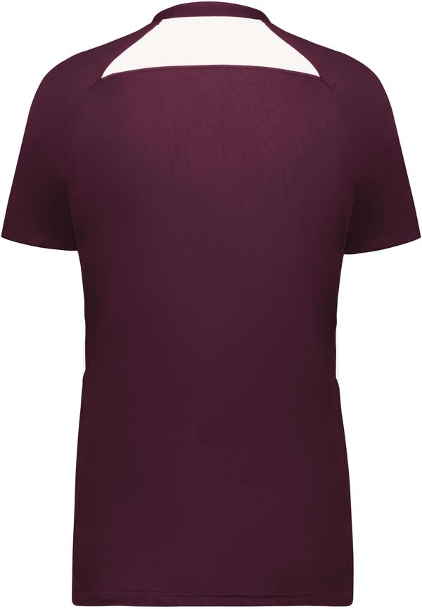 Am image of a Custom High Five Ladies Hawk Evolution Soccer Jersey in Maroon/White!