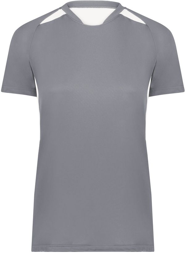 An image of a Custom High Five Ladies Hawk Evolution Soccer Jersey in Graphite/White!