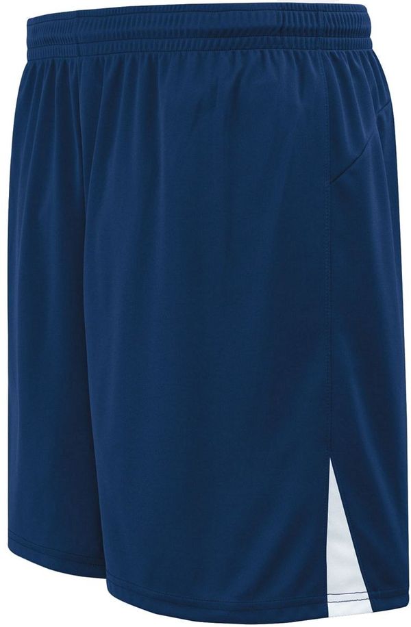 Am image of a Custom High Five Ladies Hawk Soccer Shorts in Navy/White!