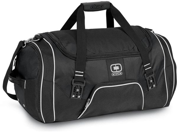 Am image of a Custom Ogio Rage Duffel Bag in Black!