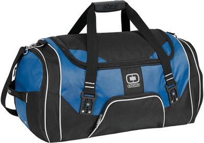 Am image of a Custom Ogio Rage Duffel Bag in True Royal!