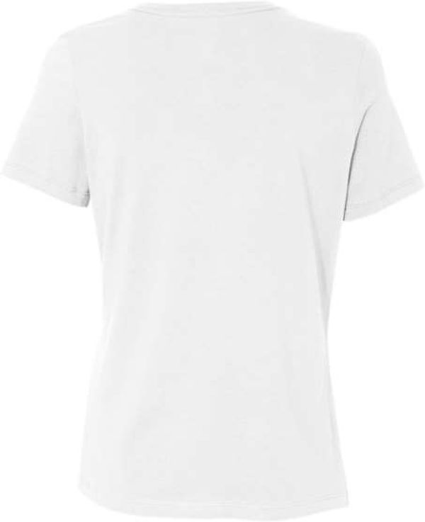 Am image of a Custom Bella and Canvas Womens Relaxed Jersey Tee in White!