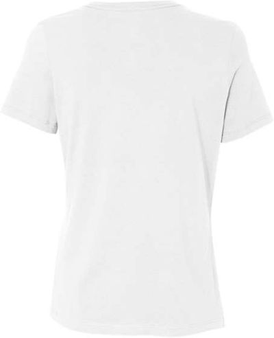 Am image of a Custom Bella and Canvas Womens Relaxed Jersey Tee in White!