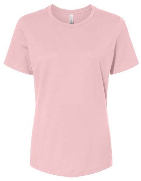 Am image of a Custom Bella and Canvas Womens Relaxed Jersey Tee in Pink!