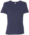 Am image of a Custom Bella and Canvas Womens Relaxed Jersey Tee in Navy!