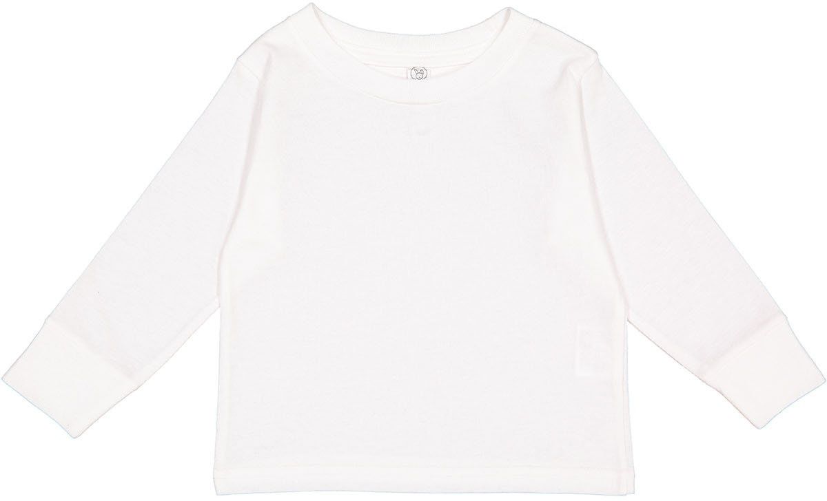 Rabbit Skins Toddler Long Sleeve T Shirt in White