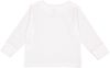 Am image of a Custom Rabbit Skins Toddler Long Sleeve T Shirt in White!
